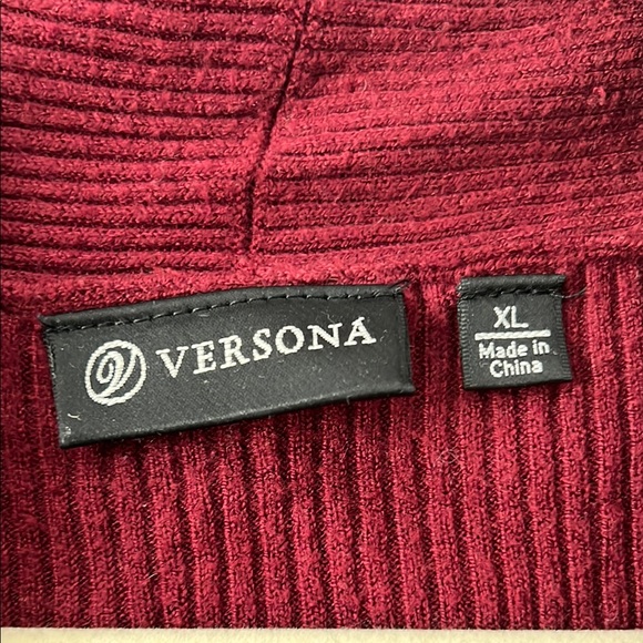 Women's Burgundy Sweater Cardigan - Picture 3 of 4